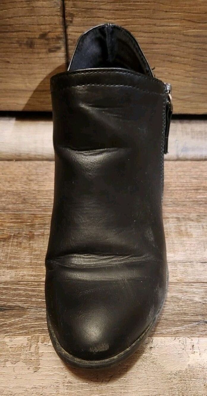 Ladies Arizona Coachella Size 7 Black Zip Up Ankle Boots Faux Leather - Picture 6 of 12
